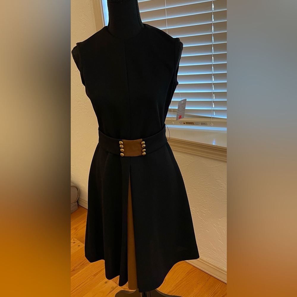Adele Martin vintage dress.  Size small, black and dark camel.